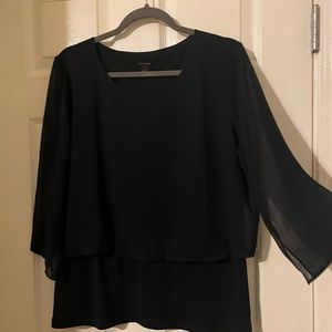 Navy Chiffon top by Ann Taylor